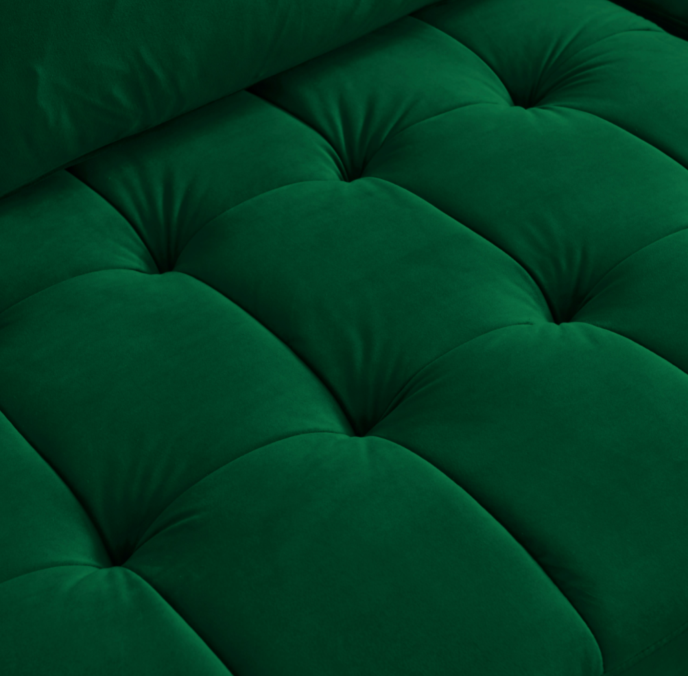 Rubeza Scott 4 Seater Right Hand Facing Chaise End Corner Sofa - Super Emerald Green