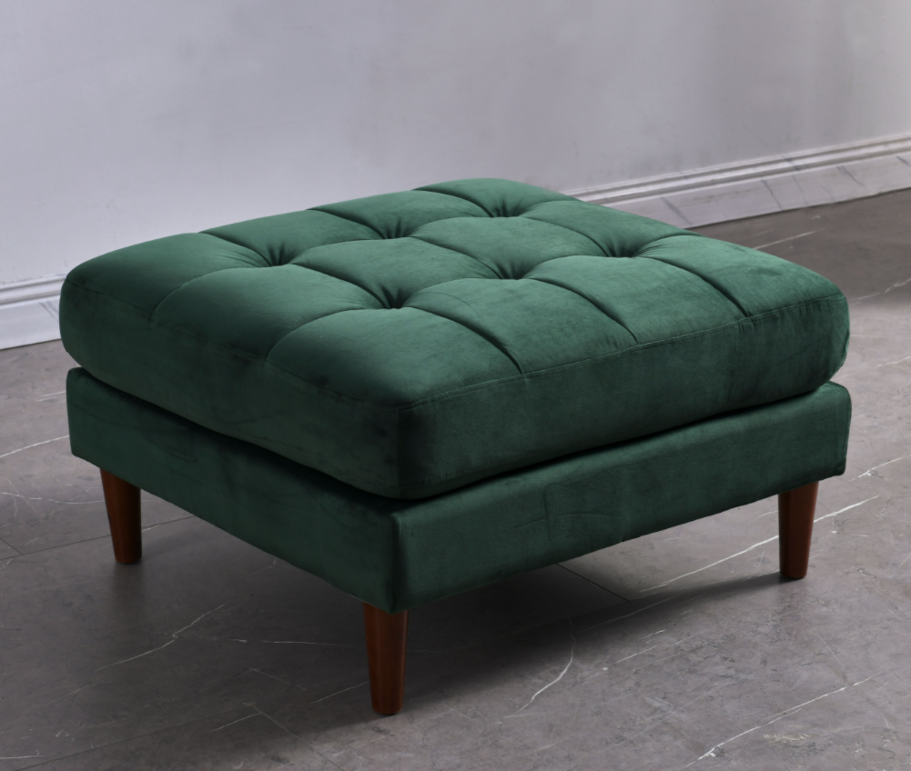 Rubeza Scott Ottoman Bench - Super Emerald Green