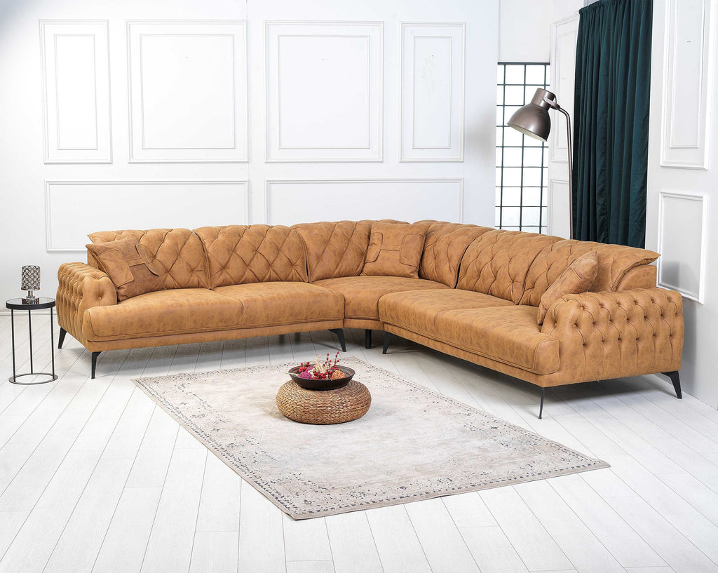 Rubeza Piera Vegan Leather 2+Seater/Corner/2+Seater - Tan