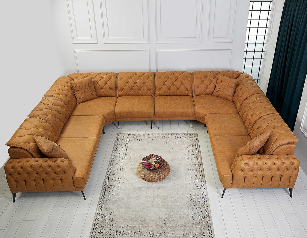 Rubeza Piera 2+Seater/Corner/Armless 1 Seater/Armless 1 Seater/ Corner/2+Seater - Tan