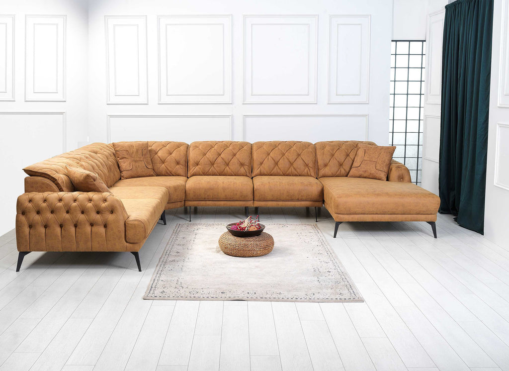 Rubeza Piera 2+Seater/Corner/Armless 1 Seater/Armless 1 Seater/ Chaise - Tan