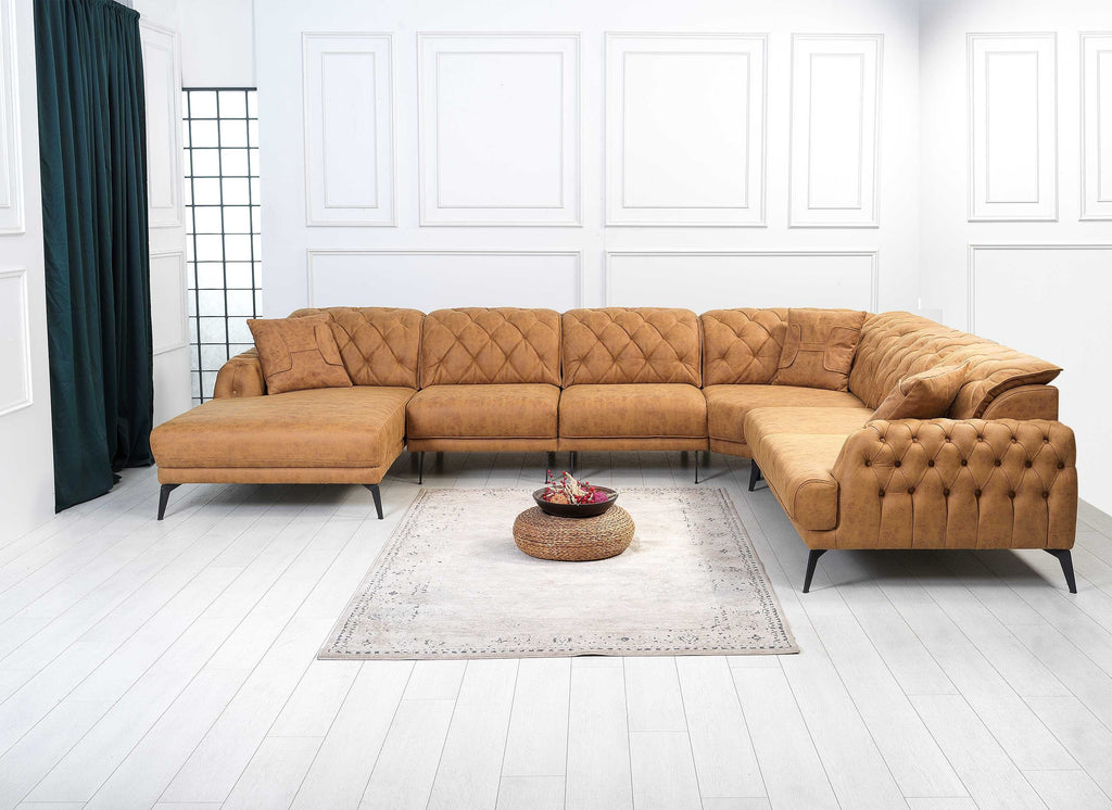 Rubeza Piera Chaise/Armless 1 Seater/Armless 1 Seater/ Corner/2+Seater - Tan
