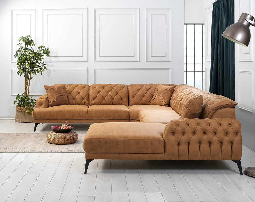 Rubeza Piera 2+Seater/Corner/Armless 1 Seater/Armless 1 Seater/ Chaise - Tan
