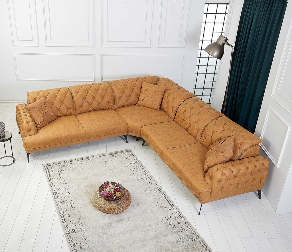 Rubeza Piera Vegan Leather 2+Seater/Corner/2+Seater - Tan