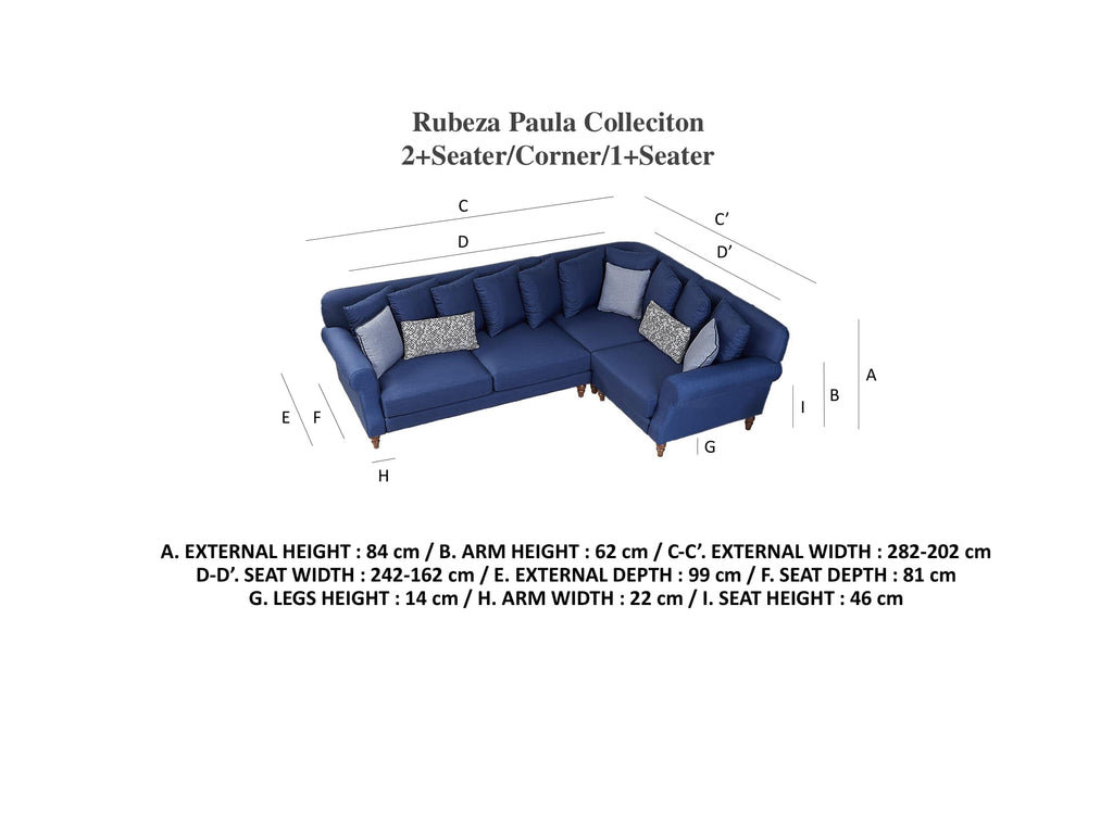 Rubeza Paula 2+Seater/Corner/1+Seater - Tortilla Brown