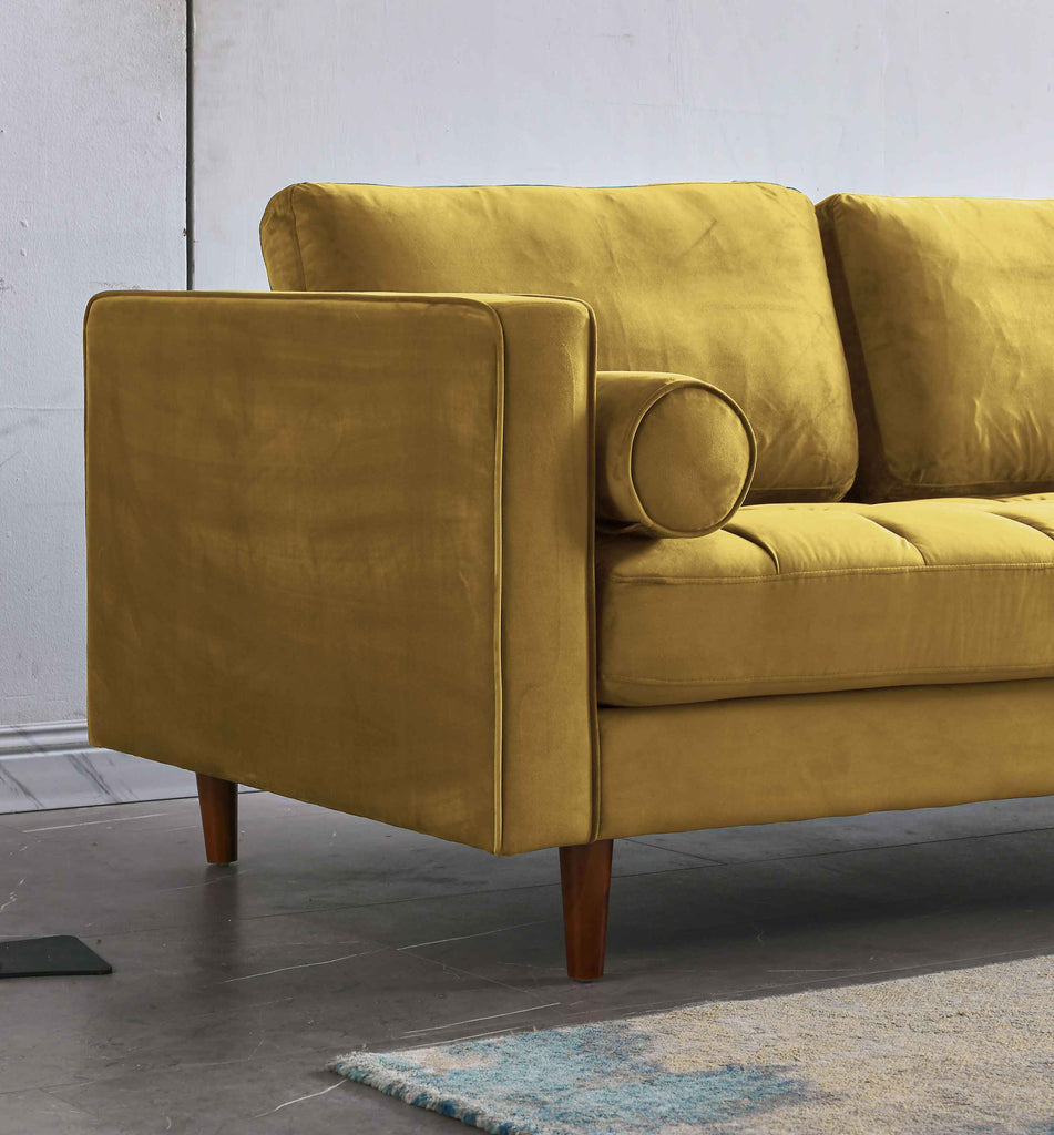 Rubeza Scott 4 Seater Left Hand Facing Chaise End Corner Sofa - Posh Gold