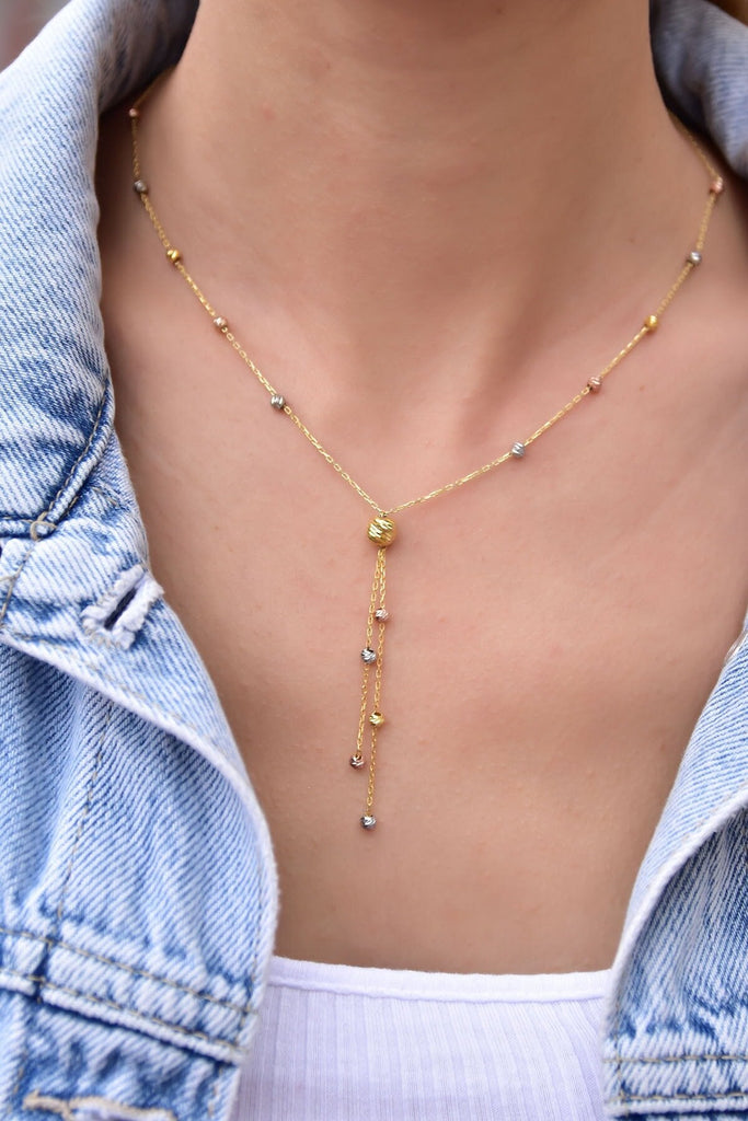 Dorika Three Colours 925 Sterling Silver Necklace
