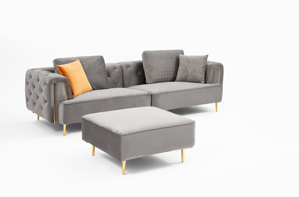 Rubeza Sofia 4 Seater Sofa - Medium Grey