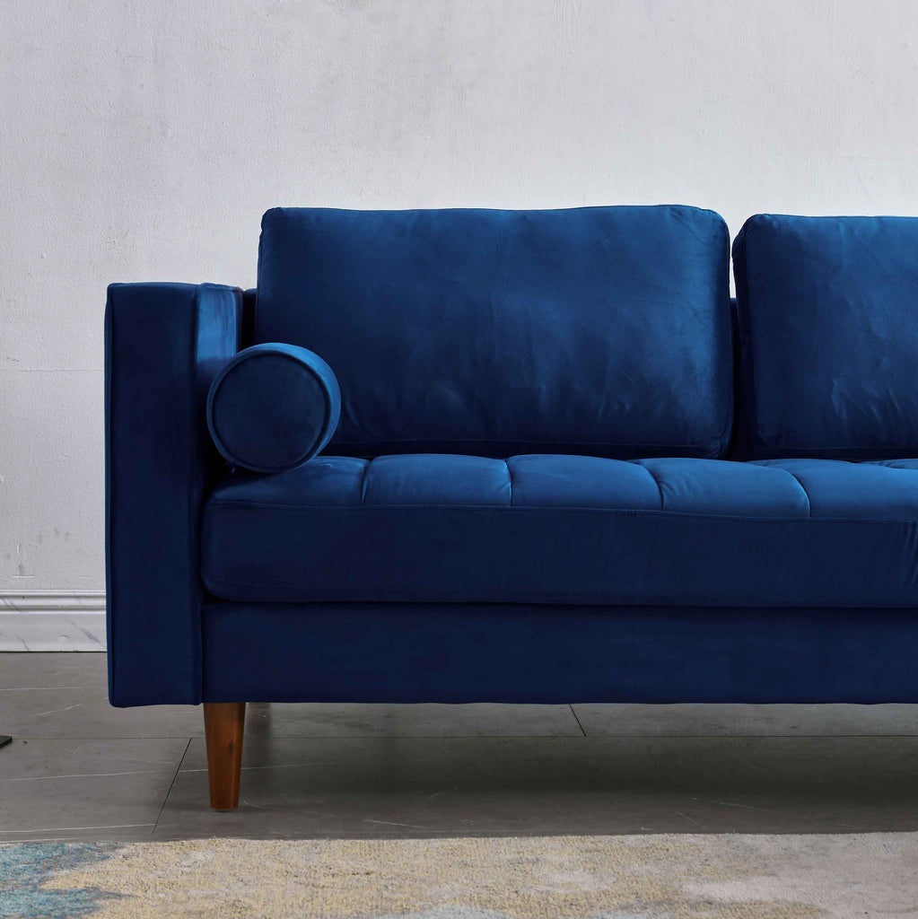 Rubeza Scott 4 Seater Left Hand Facing Chaise End Corner Sofa - Indigo Blue