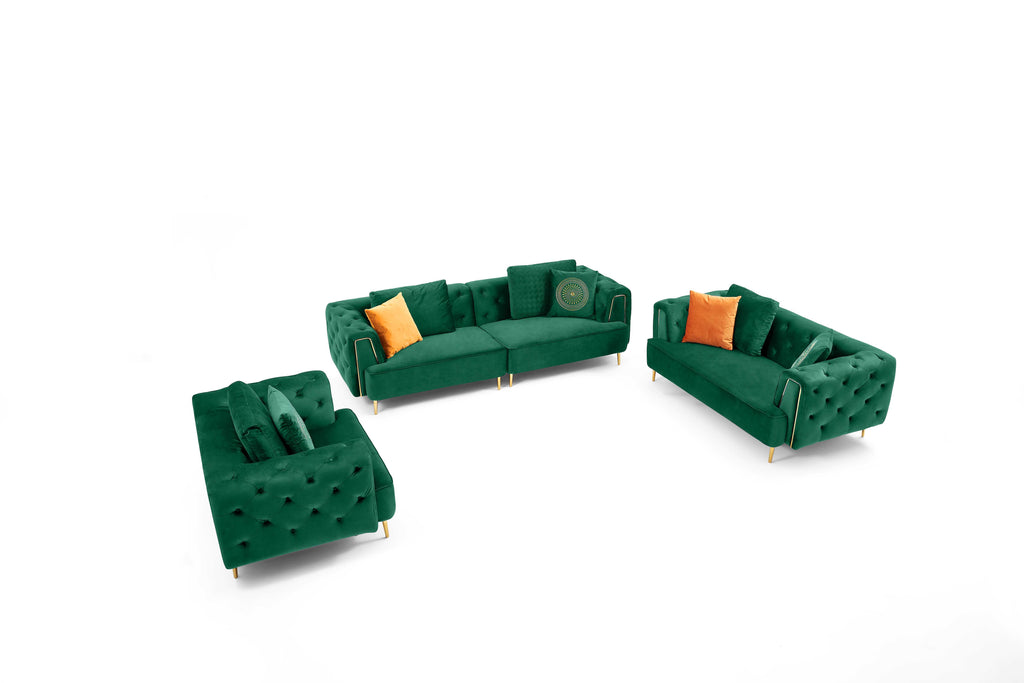 Rubeza Sofia 4 Seater Sofa - Emerald Green
