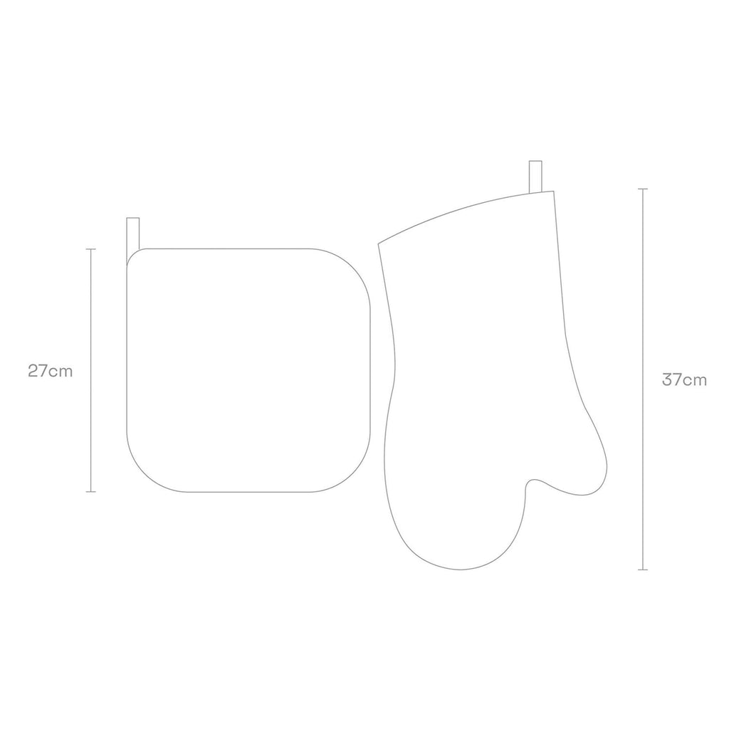Heat Resistant Patterned Special Oven Glove and Holder Set