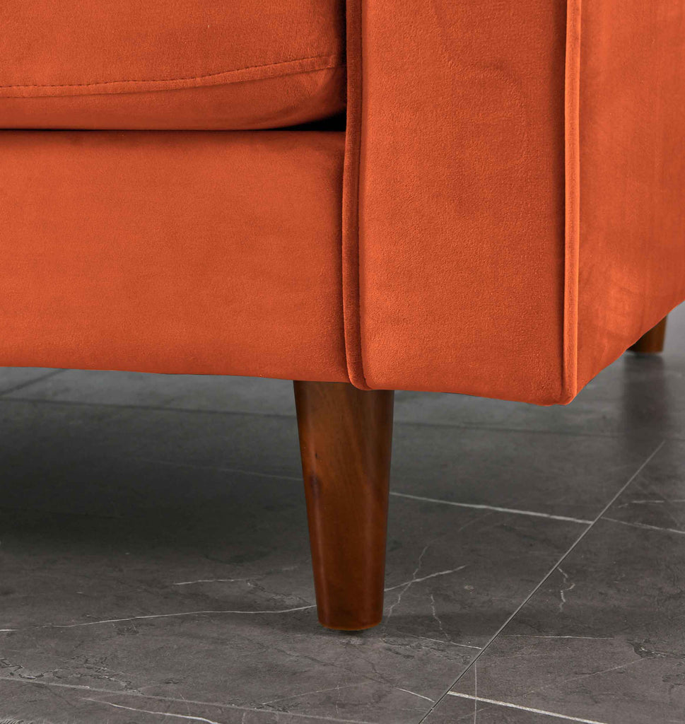 Rubeza Scott 4 Seater Left Hand Facing Chaise End Corner Sofa - Burnt Orange