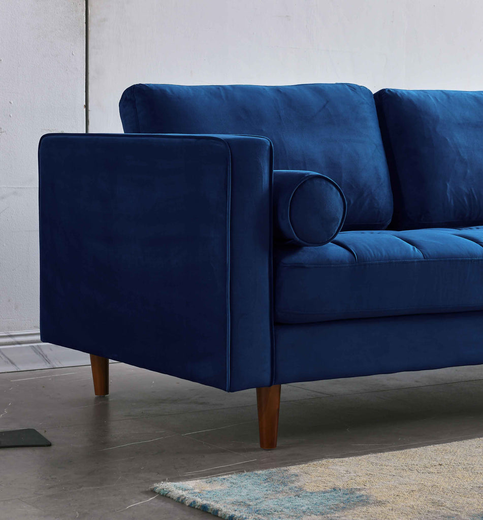 Rubeza Scott 4 Seater Right Hand Facing Chaise End Corner Sofa - Indigo Blue