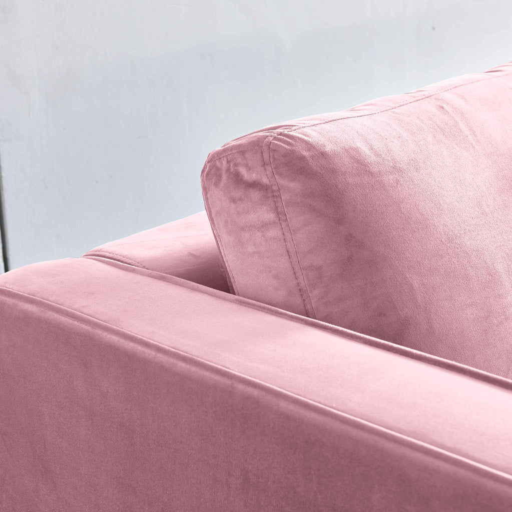 Rubeza Scott 4 Seater Left Hand Facing Chaise End Corner Sofa  - Taffy Pink