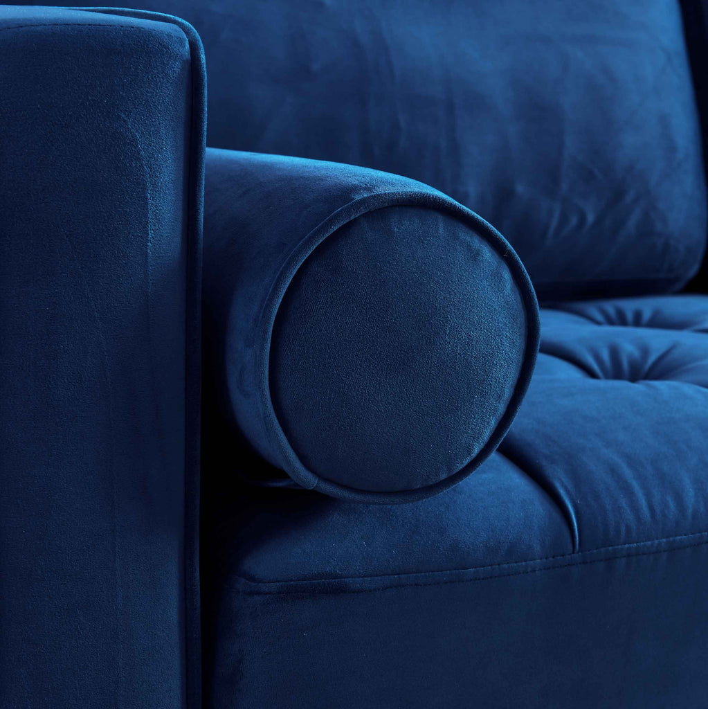 Rubeza Scott 4 Seater Left Hand Facing Chaise End Corner Sofa - Indigo Blue