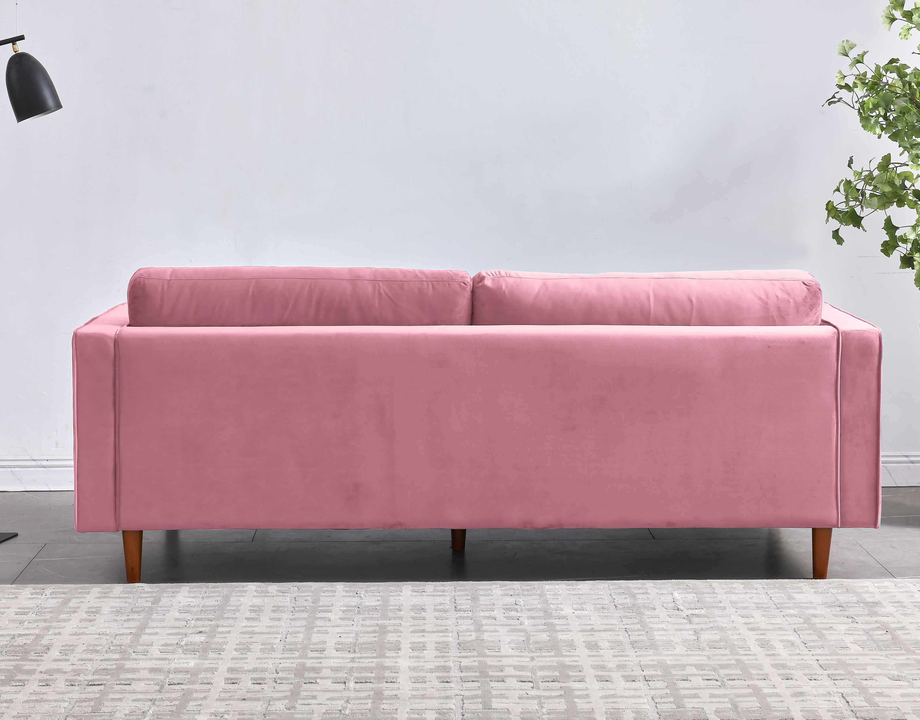 Azalea Velvet 3 Seater Sofa In Baby Pink Colour