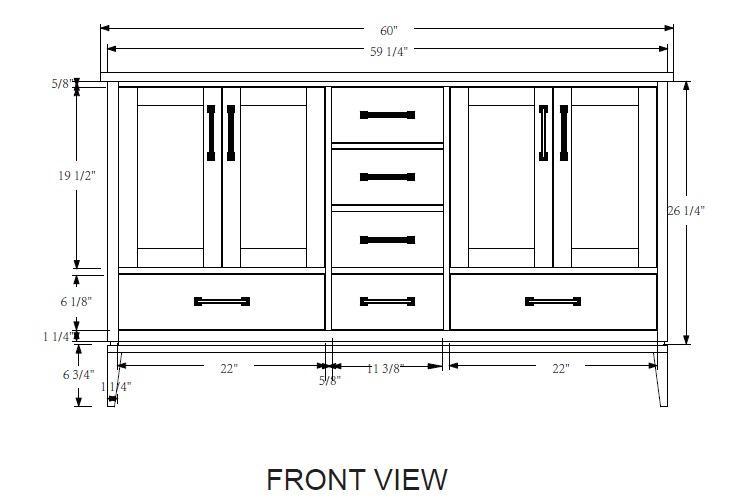 Rubeza 1500mm Anatolia Vanity Unit with Carrara Marble Top - Black & Chrome