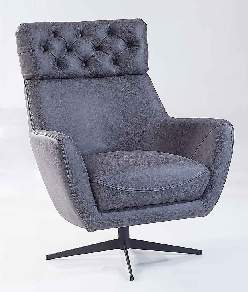 Rubeza Piera Vegan Leather Armchair - Anthracite Grey