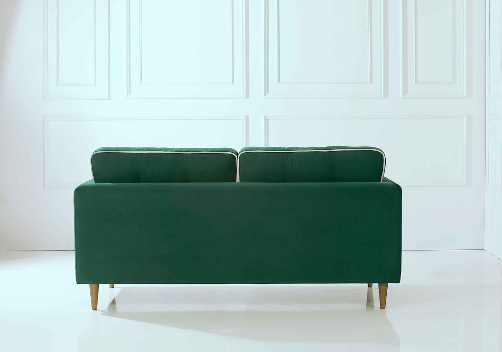 Rubeza Leo 3 Seater Sofa - Super Emerald Green & White