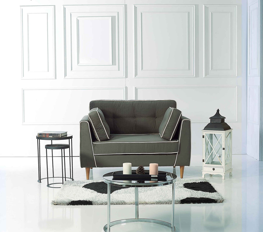 Rubeza Leo Collection 2 Seater Sofa - Iron Grey