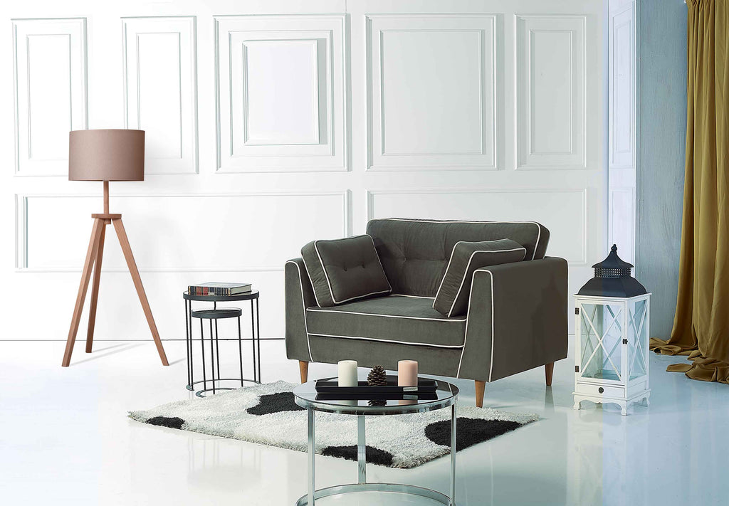 Rubeza Leo Collection 2 Seater Sofa - Iron Grey