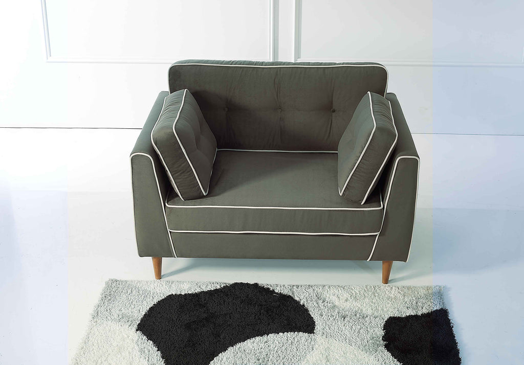 Rubeza Leo Collection 2 Seater Sofa - Iron Grey