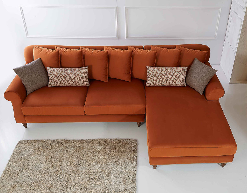 Rubeza Paula 2+Seater/Chaise - Burnt Orange