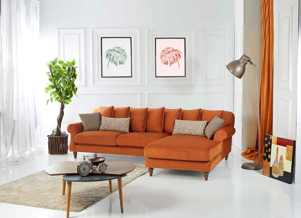 Rubeza Paula 2+Seater/Chaise - Burnt Orange