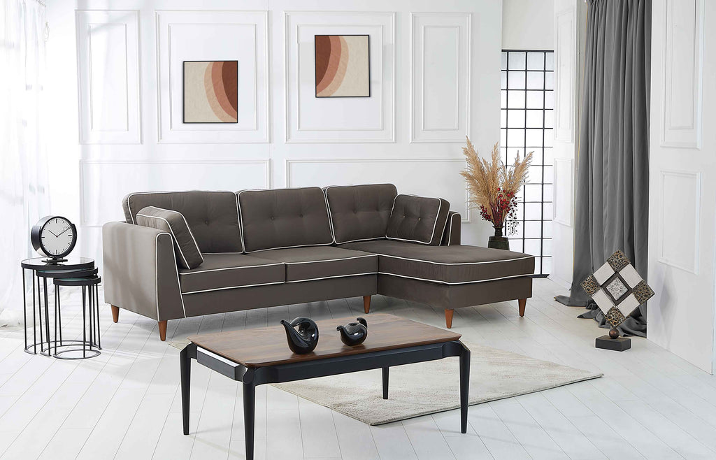 Rubeza Leo 4 Seater Right Hand Facing Chaise End Corner Sofa - Iron Grey
