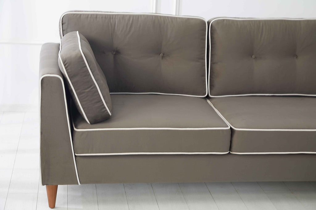 Rubeza Leo 4 Seater Right Hand Facing Chaise End Corner Sofa - Iron Grey