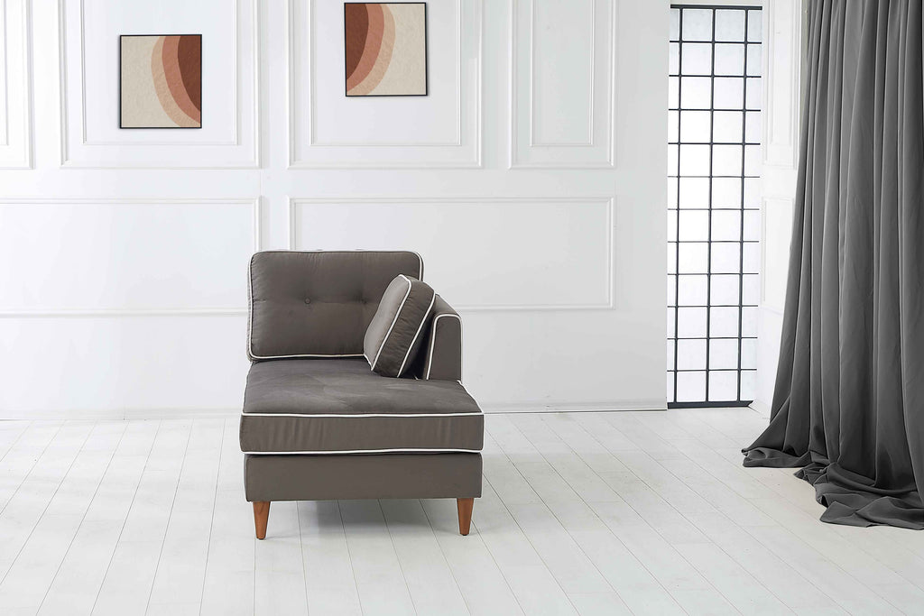 Rubeza Leo 4 Seater Right Hand Facing Chaise End Corner Sofa - Iron Grey