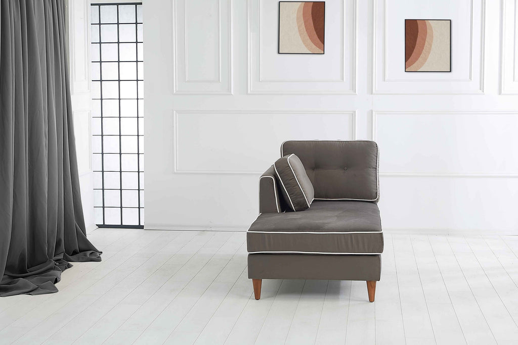 Rubeza Leo Right Chaise Section - Iron Grey