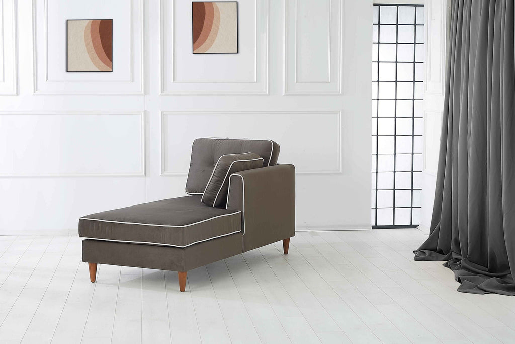 Rubeza Leo Left Chaise Section - Iron Grey