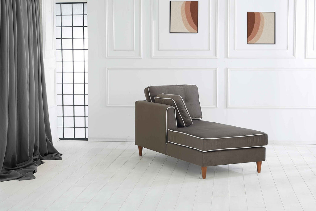 Rubeza Leo Right Chaise Section - Iron Grey