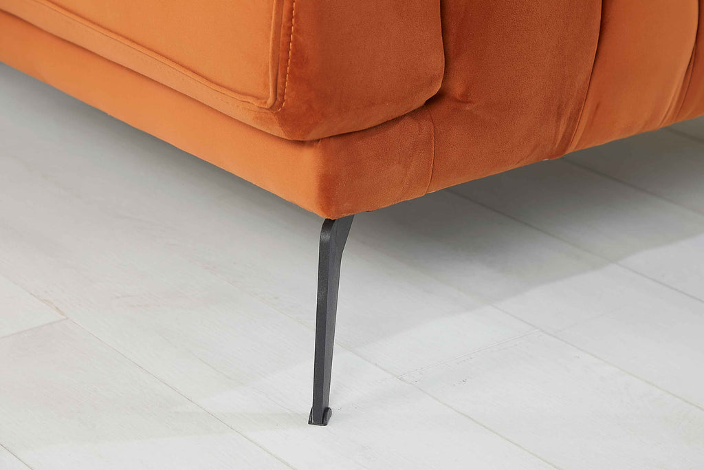 Rubeza Piera Right Hand Facing Corner Sofa - Burnt Orange