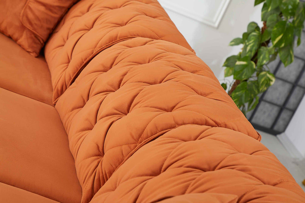 Rubeza Piera Right Hand Facing Corner Sofa - Burnt Orange
