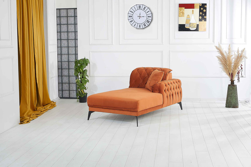 Rubeza Piera Right Hand Facing Corner Sofa - Burnt Orange