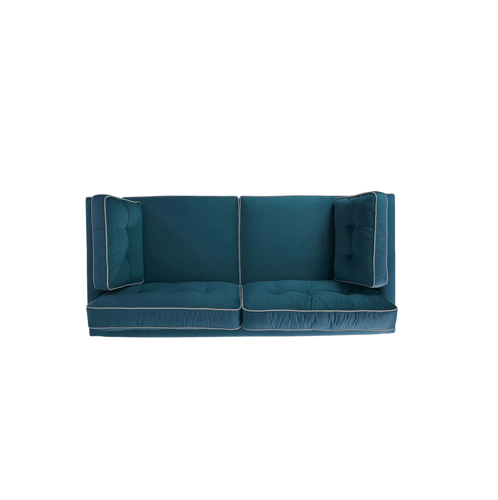 Rubeza Leo 4 Seater Sofa - Ocean Green & White