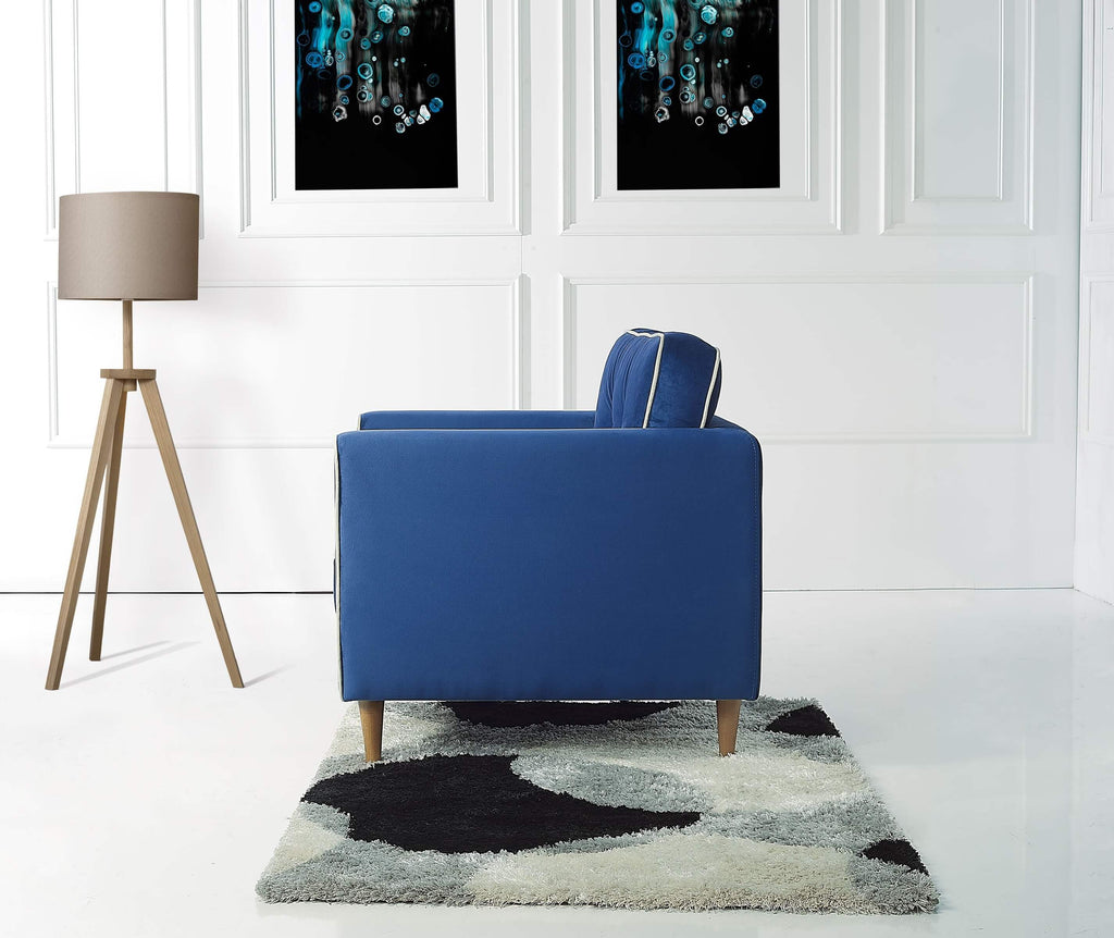 Rubeza Leo Collection Armchair -  Indigo Blue & White