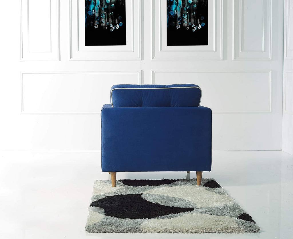 Rubeza Leo Collection Armchair -  Indigo Blue & White