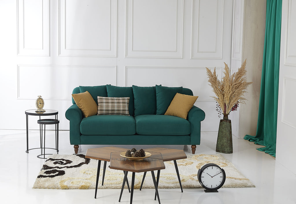 Rubeza Paula 2 Seater Sofa - Super Emerald Green