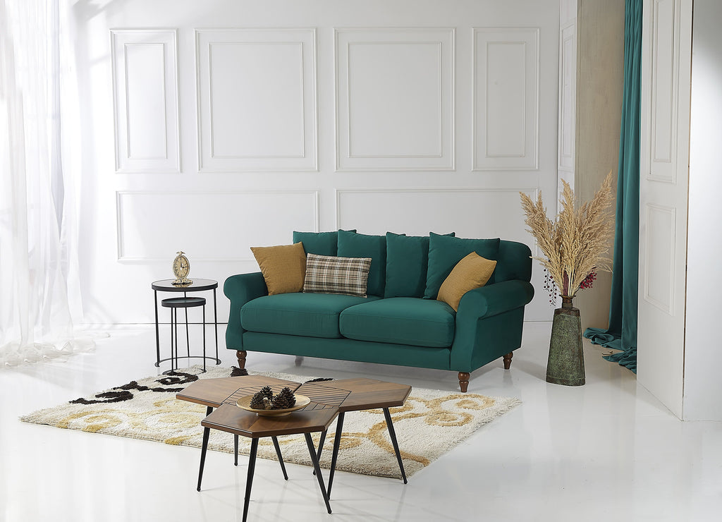 Rubeza Paula 2 Seater Sofa - Super Emerald Green