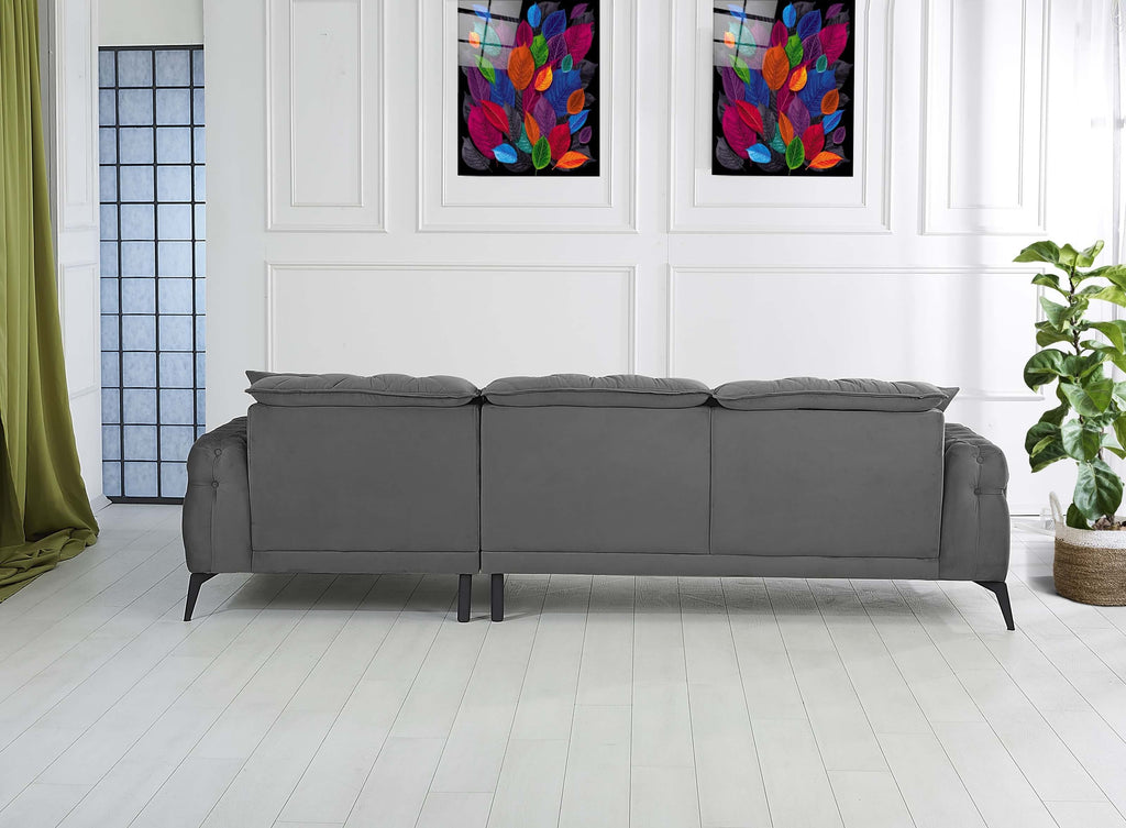 Rubeza Piera Right Hand Facing Corner Sofa - Iron Grey