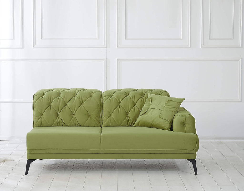 Rubeza Piera Left Hand Facing Chaise End Corner Sofa - Grass Green-2