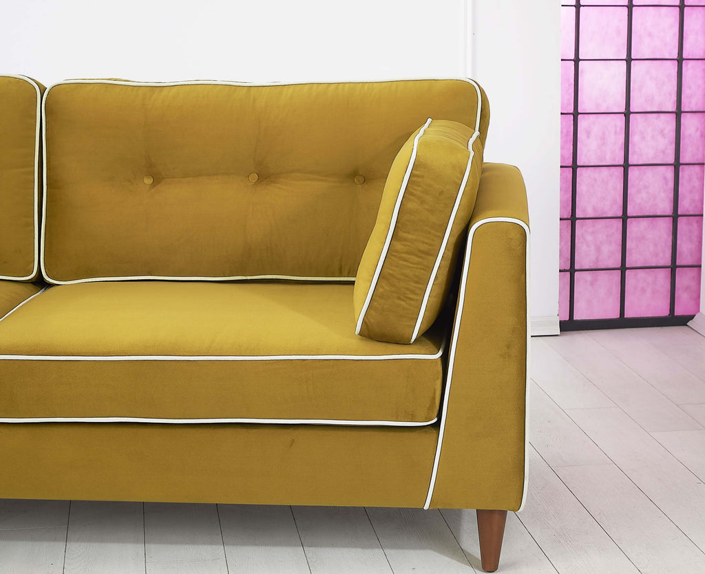 Rubeza Leo 4 Seater Sofa - Posh Gold & White