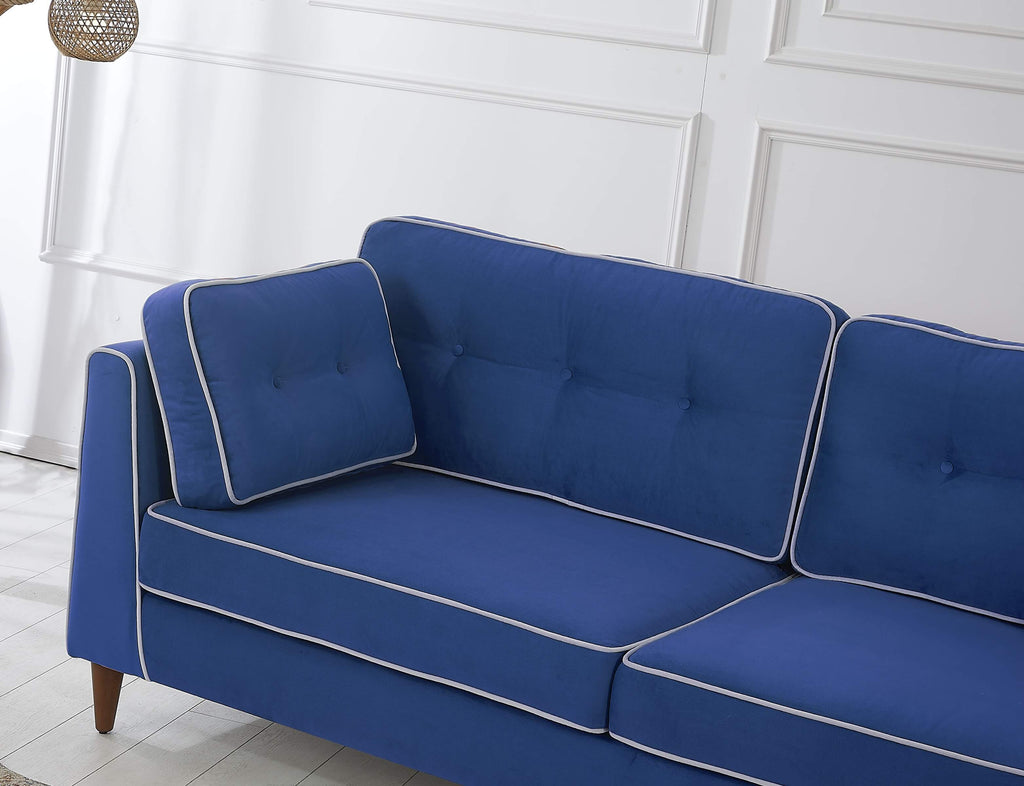 Rubeza Leo 4 Seater Sofa - Indigo Blue & White
