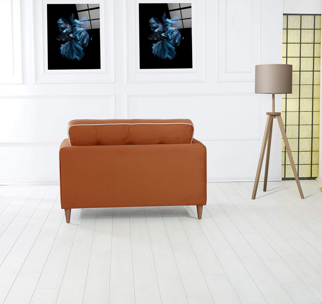 Rubeza Leo Collection 2 Seater Sofa - Burnt Orange & White