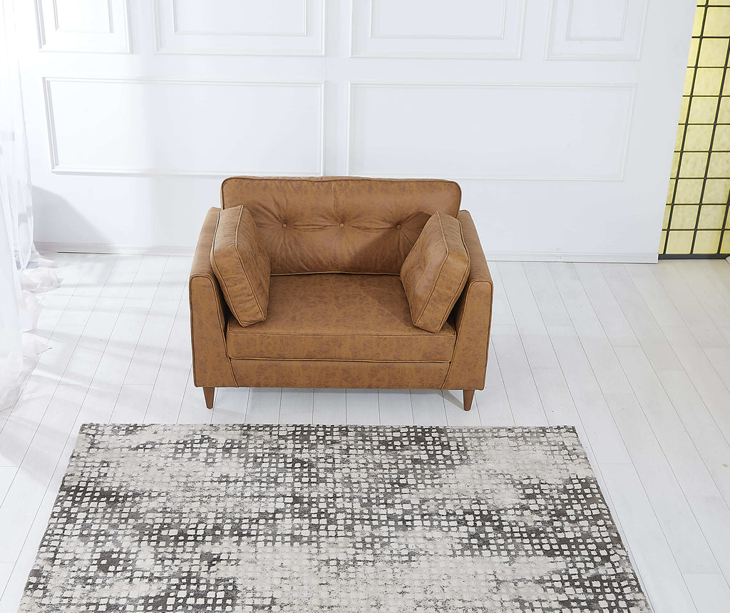 Rubeza Leo Collection Vegan Leather 2 Seater Sofa - Tan