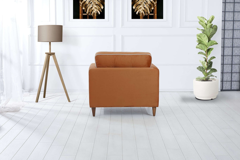 Rubeza Leo Collection Armchair - Burnt Orange & White