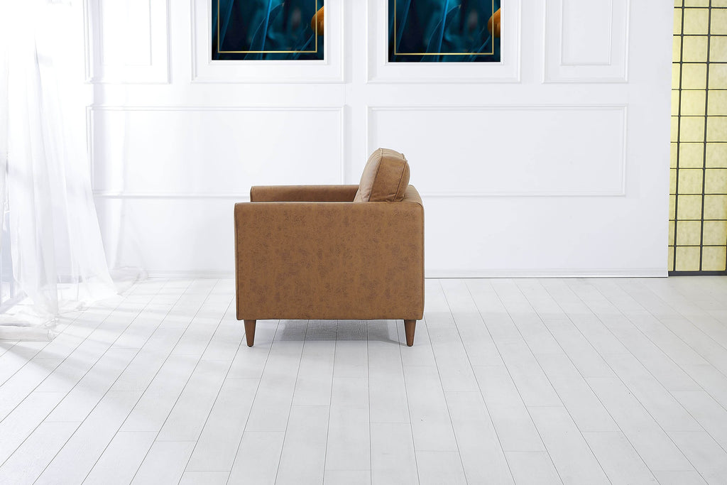 Rubeza Leo Collection Vegan Leather Armchair - Tan